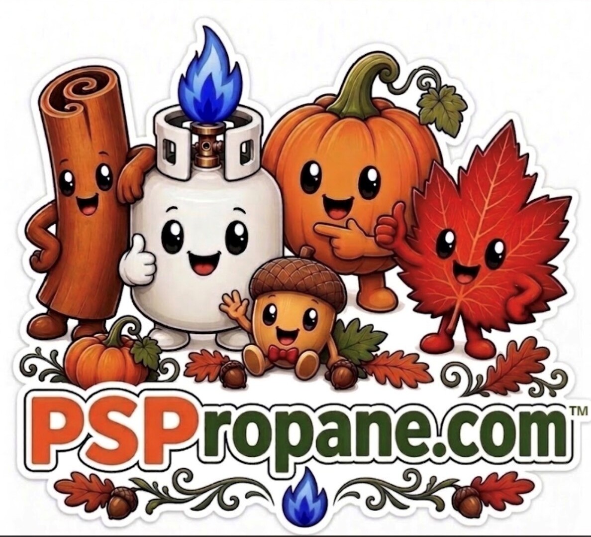 Pumpkin Spice Propane Crew — Cinnamon, Tank, Acorn, Pumpkin & Maple